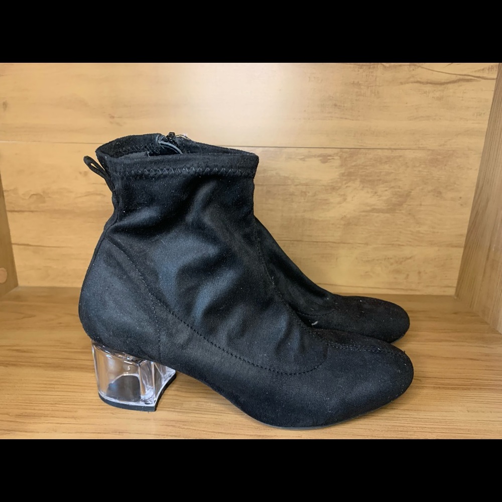 Socks boots clear heel